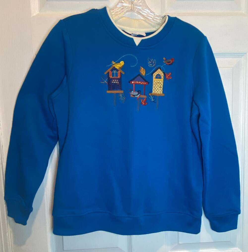 Fall Casual Breckenridge Sweatshirt PS Blue Birdhouses
